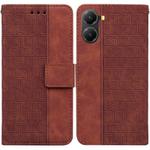 For Redmi Turbo 4 / Xiaomi Poco X7 Pro Geometric Embossed Leather Phone Case(Brown)