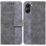 For Redmi Turbo 4 / Xiaomi Poco X7 Pro Geometric Embossed Leather Phone Case(Grey)