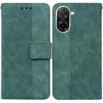 For Redmi A5 4G 171.7mm Geometric Embossed Leather Phone Case(Green)