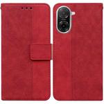For Redmi A5 4G 171.7mm Geometric Embossed Leather Phone Case(Red)