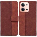 For Redmi 15C 4G 173.1mm / 15C 5G 173.1mm Geometric Embossed Leather Phone Case(Brown)