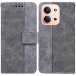 For Redmi 15C 4G 173.1mm / 15C 5G 173.1mm Geometric Embossed Leather Phone Case(Grey)