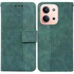 For Redmi 15C 4G 173.1mm / 15C 5G 173.1mm Geometric Embossed Leather Phone Case(Green)