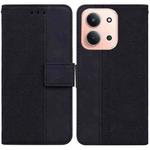For Redmi 15C 4G 173.1mm / 15C 5G 173.1mm Geometric Embossed Leather Phone Case(Black)