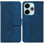 For Xiaomi Poco M6 4G Geometric Embossed Leather Phone Case(Blue)