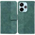 For Xiaomi Poco M6 4G Geometric Embossed Leather Phone Case(Green)