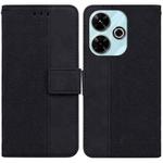 For Xiaomi Poco M6 4G Geometric Embossed Leather Phone Case(Black)