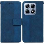 For Xiaomi 14T Pro Geometric Embossed Leather Phone Case(Blue)