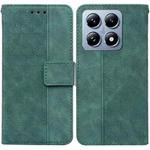 For Xiaomi 14T Pro Geometric Embossed Leather Phone Case(Green)