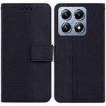 For Xiaomi 14T Geometric Embossed Leather Phone Case(Black)