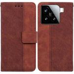 For Xiaomi 15 Geometric Embossed Leather Phone Case(Brown)