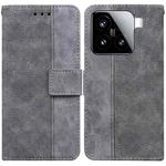 For Xiaomi 15 Geometric Embossed Leather Phone Case(Grey)