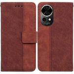 For Huawei nova 12 Geometric Embossed Leather Phone Case(Brown)