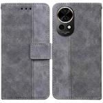 For Huawei nova 12 Geometric Embossed Leather Phone Case(Grey)