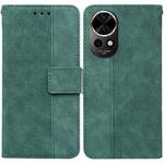 For Huawei nova 12 Geometric Embossed Leather Phone Case(Green)