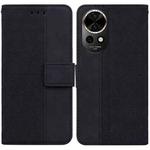 For Huawei nova 12 Geometric Embossed Leather Phone Case(Black)