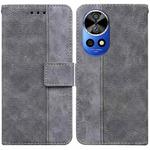 For Huawei nova 12 Pro Geometric Embossed Leather Phone Case(Grey)