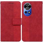 For Huawei nova 12 Pro Geometric Embossed Leather Phone Case(Red)