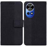 For Huawei nova 12 Ultra Geometric Embossed Leather Phone Case(Black)