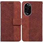 For Huawei nova 13 Pro Geometric Embossed Leather Phone Case(Brown)