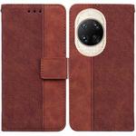 For Huawei nova 14 Ultra Geometric Embossed Leather Phone Case(Brown)