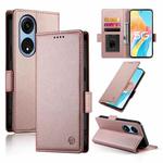 For OPPO A1 Pro / Reno8 T 5G Side Buckle Magnetic Frosted Leather Phone Case(Rose Gold)