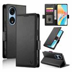 For OPPO A1 Pro / Reno8 T 5G Side Buckle Magnetic Frosted Leather Phone Case(Black)