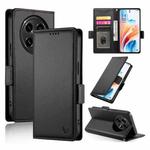 For OPPO A2 Pro / A3 Pro Side Buckle Magnetic Frosted Leather Phone Case(Black)