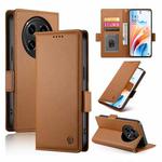 For OPPO A2 Pro / A3 Pro Side Buckle Magnetic Frosted Leather Phone Case(Brown)