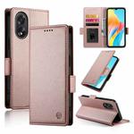 For OPPO A18 4G / A38 4G Global Side Buckle Magnetic Frosted Leather Phone Case(Rose Gold)