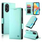 For OPPO A18 4G / A38 4G Global Side Buckle Magnetic Frosted Leather Phone Case(Mint Green)