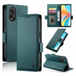 For OPPO A18 4G / A38 4G Global Side Buckle Magnetic Frosted Leather Phone Case(Dark Green)