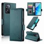 For OPPO A57 4G Global / A77 4G Global Side Buckle Magnetic Frosted Leather Phone Case(Dark Green)