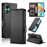 For OPPO A78 4G Global Side Buckle Magnetic Frosted Leather Phone Case(Black)