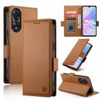 For OPPO A78 5G / A58x Global / A1x 5G Side Buckle Magnetic Frosted Leather Phone Case(Brown)