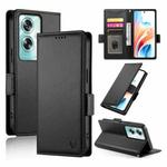 For OPPO A79 5G Side Buckle Magnetic Frosted Leather Phone Case(Black)