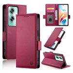 For OPPO A79 5G Side Buckle Magnetic Frosted Leather Phone Case(Wine Red)