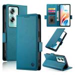 For OPPO A79 5G Side Buckle Magnetic Frosted Leather Phone Case(Blue)