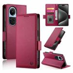 For OPPO Reno10 / Reno10 Pro Global Side Buckle Magnetic Frosted Leather Phone Case(Wine Red)