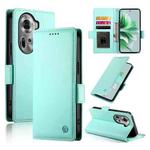 For OPPO Reno11 5G Global Side Buckle Magnetic Frosted Leather Phone Case(Mint Green)