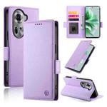 For OPPO Reno11 5G Global Side Buckle Magnetic Frosted Leather Phone Case(Purple)