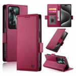 For OPPO Reno11 F Side Buckle Magnetic Frosted Leather Phone Case(Wine Red)