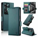 For OPPO Reno11 F Side Buckle Magnetic Frosted Leather Phone Case(Dark Green)