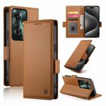 For OPPO Reno11 F Side Buckle Magnetic Frosted Leather Phone Case(Brown)