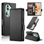 For OPPO Reno11 Pro 5G Global Side Buckle Magnetic Frosted Leather Phone Case(Black)