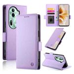 For OPPO Reno11 Pro 5G Global Side Buckle Magnetic Frosted Leather Phone Case(Purple)