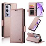 For OPPO A3 Pro 5G Side Buckle Magnetic Frosted Leather Phone Case(Rose Gold)