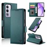 For OPPO A3 Pro 5G Side Buckle Magnetic Frosted Leather Phone Case(Dark Green)