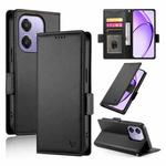 For OPPO A3 4G / 5G / A3X 4G / 5G India Side Buckle Magnetic Frosted Leather Phone Case(Black)