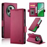 For OPPO Reno12 F 4G / 5G / F27 India Side Buckle Magnetic Frosted Leather Phone Case(Wine Red)